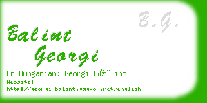 balint georgi business card